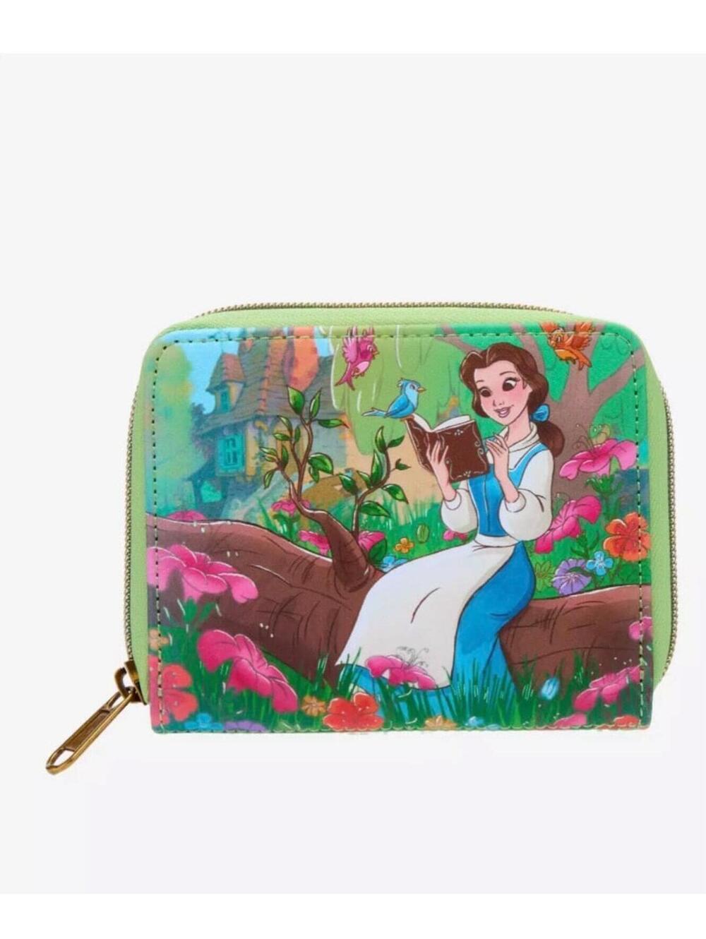 Loungefly Disney Beauty And The Beast Belle Reading Mini Zipper Wallet